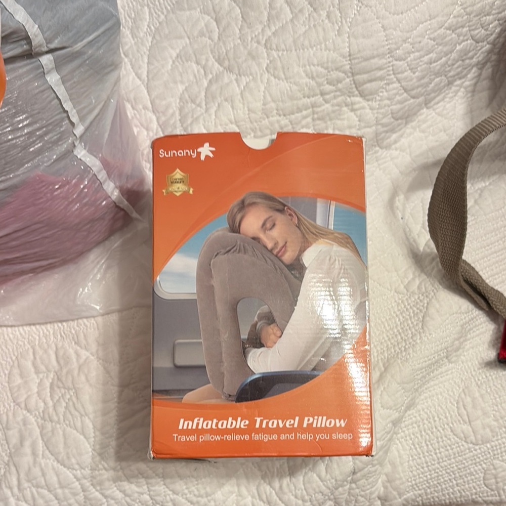 Inflatable Travel Pillow - Gray